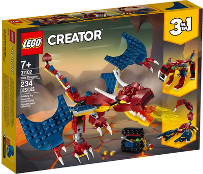 LEGO Creator 3in1 Fire Dragon - Tiger - Scorpion 31102 – Retired & Sealed