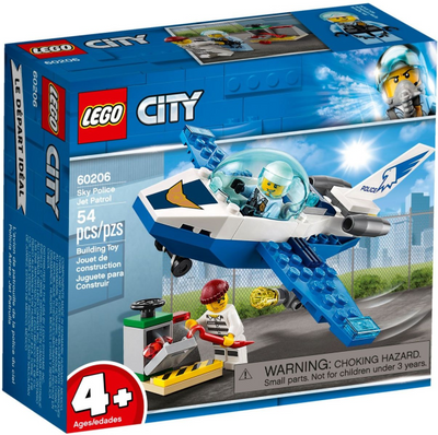 LEGO City Police Sky Police Jet Patrol Aeroplane Toy, 60206 – Retired & Sealed