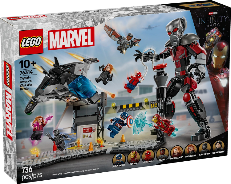 LEGO 76314 Captain America: Civil War Battle 76314 sealed box front
