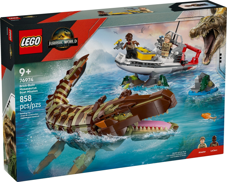 LEGO 76974 Brick-Built Mosasaurus Boat Mission 76974 sealed box front