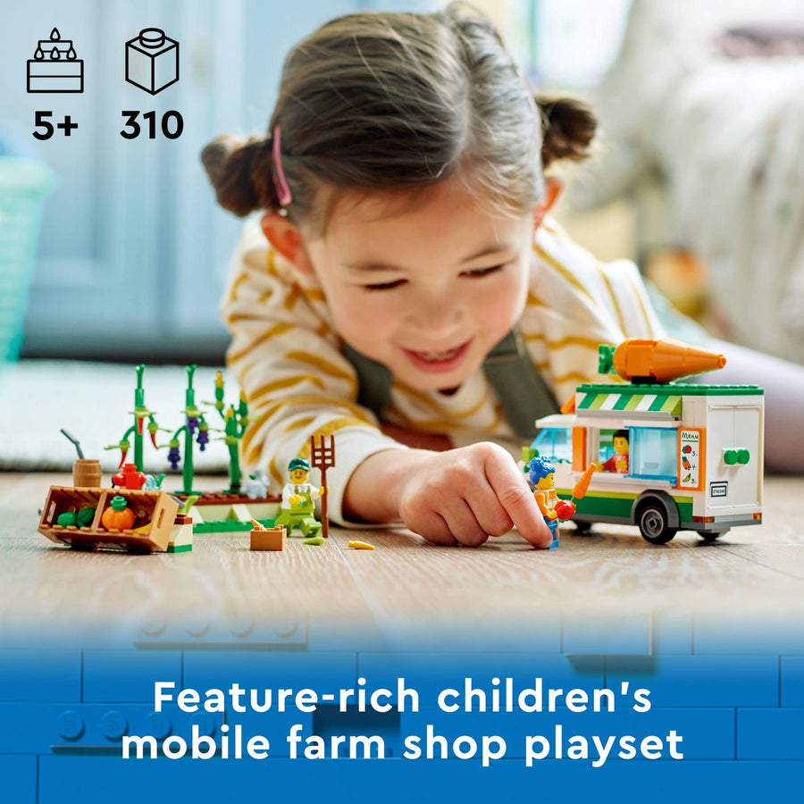 LEGO City Farmers Market Van, Toy Farm Shop with Food 60345 – Retired & Sealed