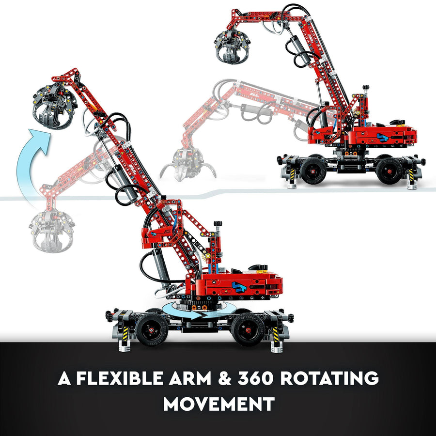 LEGO Technic Material Handler, Mechanical Model Crane 42144 – Retired & Sealed