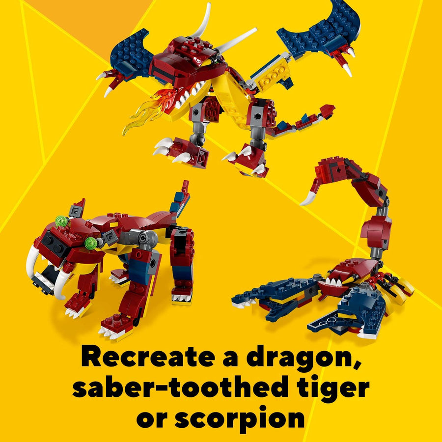 LEGO Creator 3in1 Fire Dragon - Tiger - Scorpion 31102 – Retired & Sealed