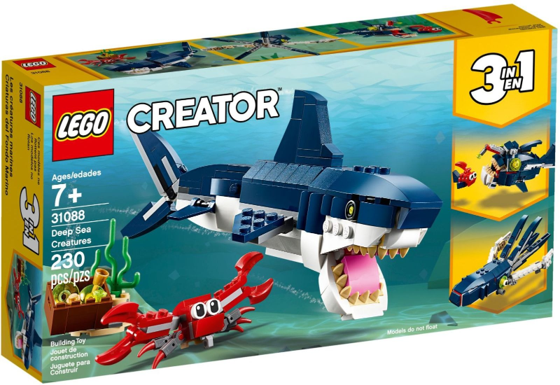 LEGO Creator 3in1 Deep Sea Creatures: Shark, Crab, 31088 – Retired & Sealed