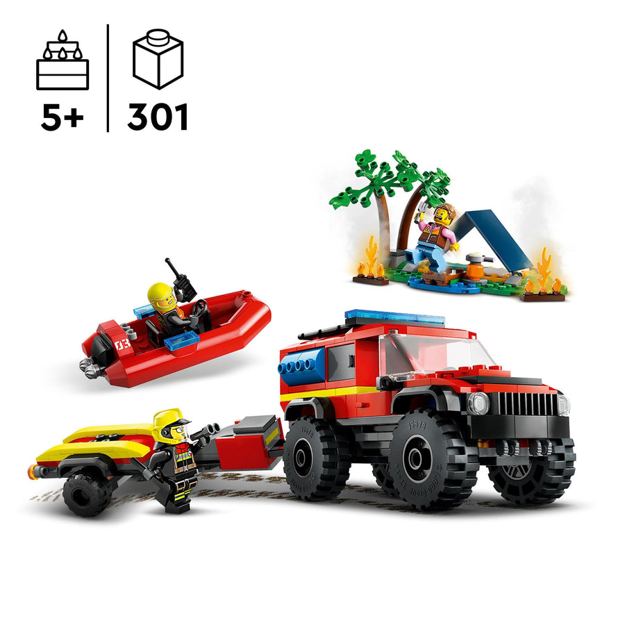 LEGO City 4x4 Fire Engine with Rescue Boat 60412 – Retired & Sealed