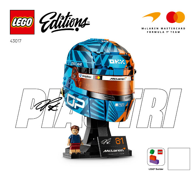 LEGO McLaren Mastercard F1 Team Oscar Piastri Helmet 43017 – Sealed UK Stock