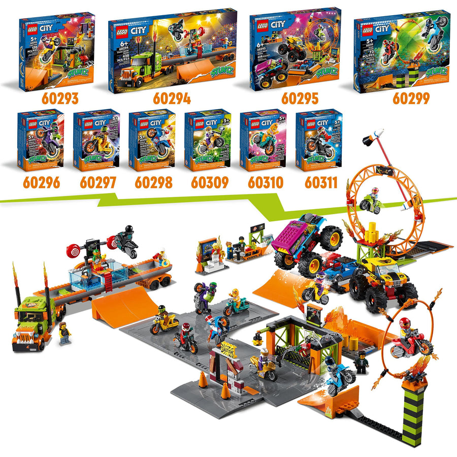 LEGO City Stuntz Fire Stunt Bike Show with 60311 – Retired & Sealed