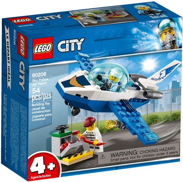LEGO City Police Sky Police Jet Patrol Aeroplane Toy, 60206 – Retired & Sealed