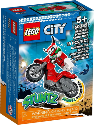 LEGO City Stuntz Reckless Scorpion Stunt Bike Set with 60332 – Retired & Sealed