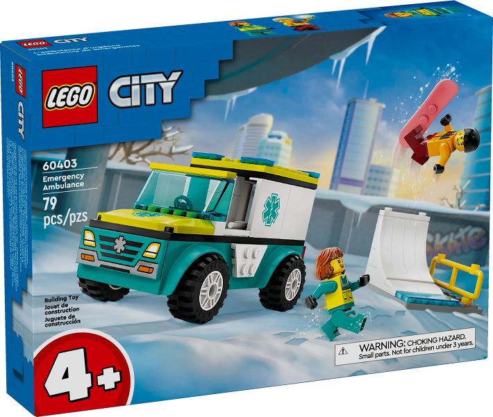 LEGO Emergency Ambulance and Snowboarder 60403 – Sealed UK Stock