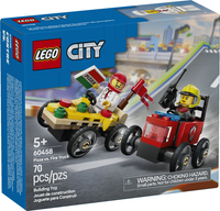 LEGO 60458 Pizza vs. Fire Truck Race Car Pack 60458 sealed box front