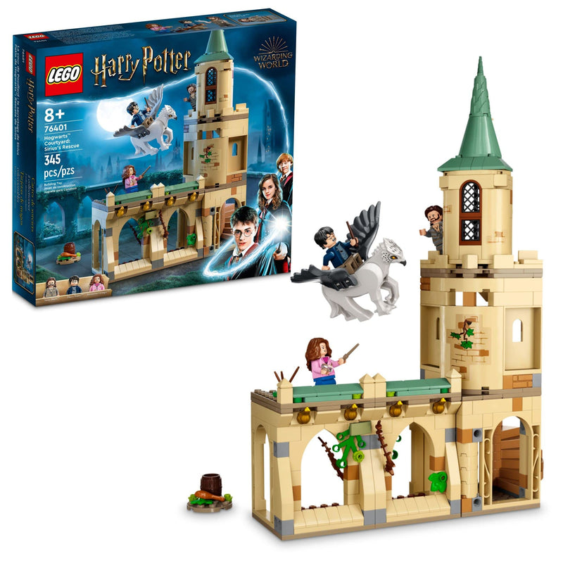 Lego Harry Potter Hogwarts Courtyard: Sirius’s Rescue 76401 Building Toy Set from Prisoner of Azkaban Movie Featuring Hermione Granger and Sirius Black for Kids, Girls, and Boys Ages 8+ (345 Pieces)