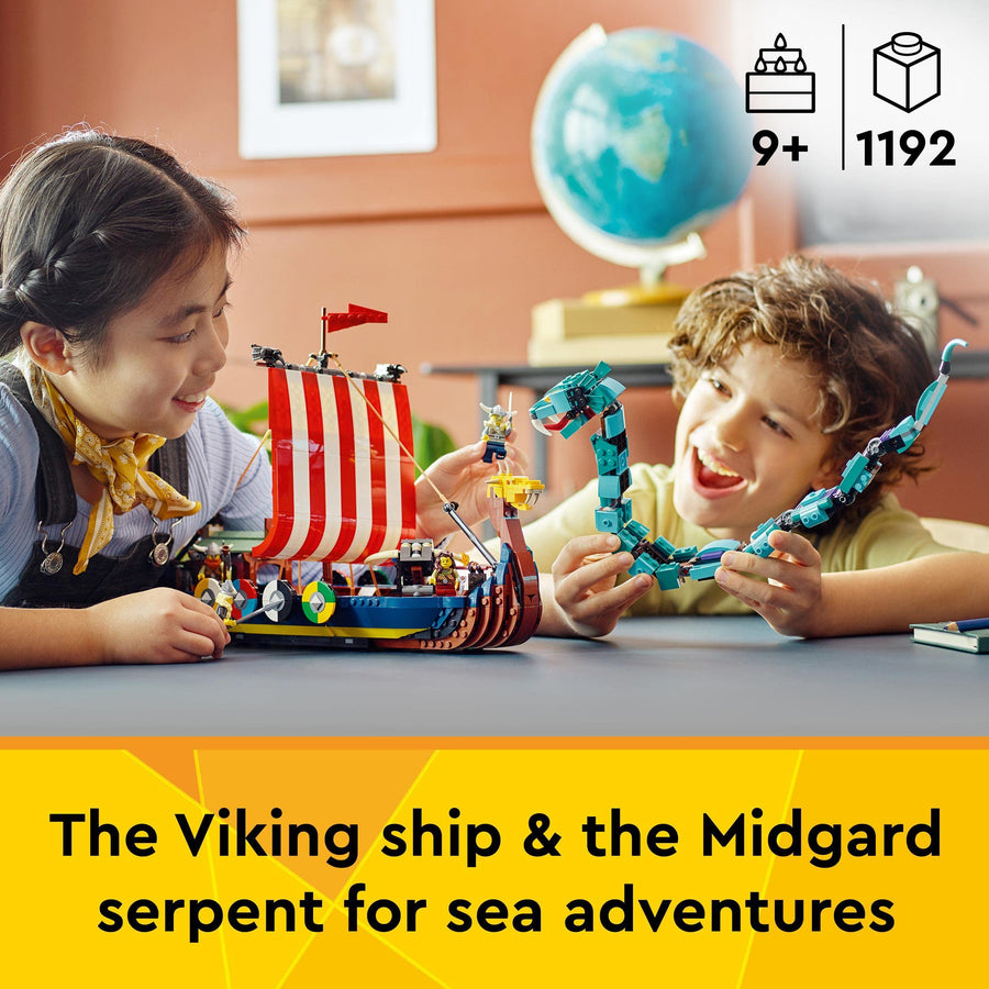 LEGO Creator 3-in-1 Viking Ship and the Midgard Serpent 31132 – Retired & Sealed