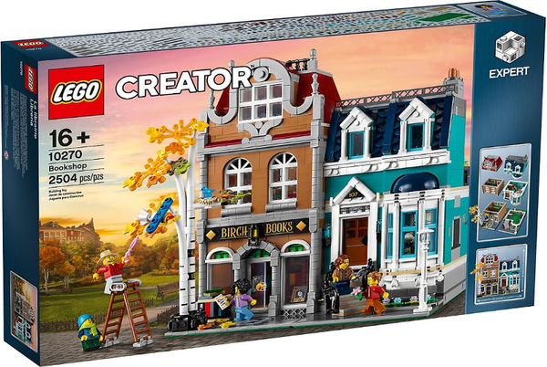 LEGO 10270 10270 Creator Expert Bookshop Modular Building, Home Décor Display Set for Collectors, Advanced Collection, Gift Idea for 16 plus Year Olds sealed box front